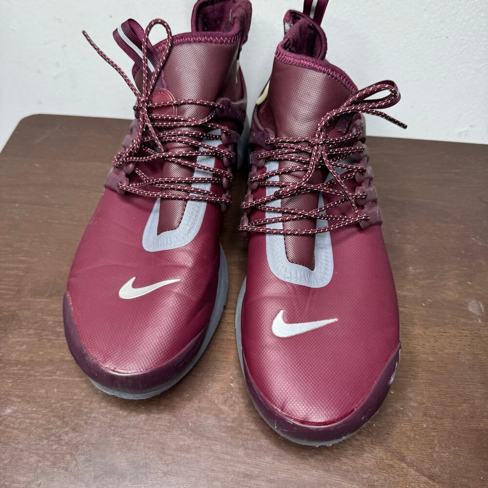 Nike Air Presto Mid‎ Utility Sneakers Burgundy Gray Men’s Size 8.5